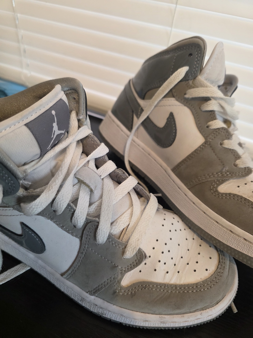 Nike Kids High-Top Sneakers in Gray and White